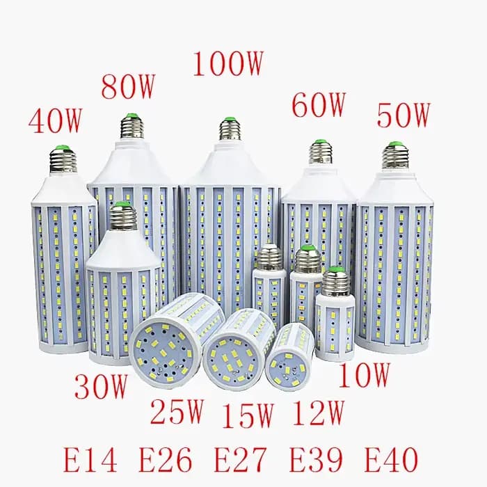 Lampes à LED SMD avec Ampoule de Maïs pour Plafonnier, 12W, 15W, 30W, 40W, 50W, 60W, 80W, 100W, E40,