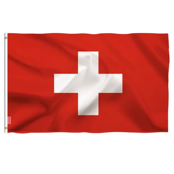 Drapeau National suisse en Polyester de qualité supérieure, décoration extérieure/intérieure pour la