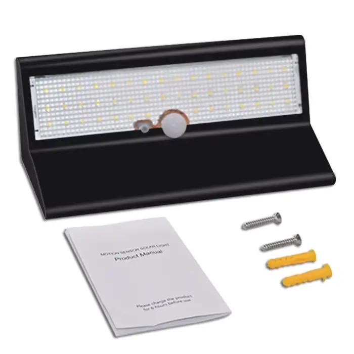 Panneau solaire LED lumières extérieur étanche lampe de jardin capteur de mouvement 4 modes d'éclair