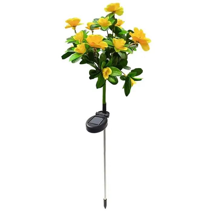 Lampe solaire LED étanche en forme de fleurs d'azalée, éclairage décoratif extérieur pour jardin, co