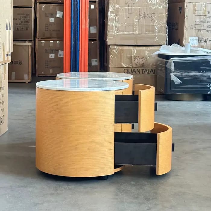 Table de chevet en bois avec panneau solide minimaliste de styliste italien, meubles de chambre à co