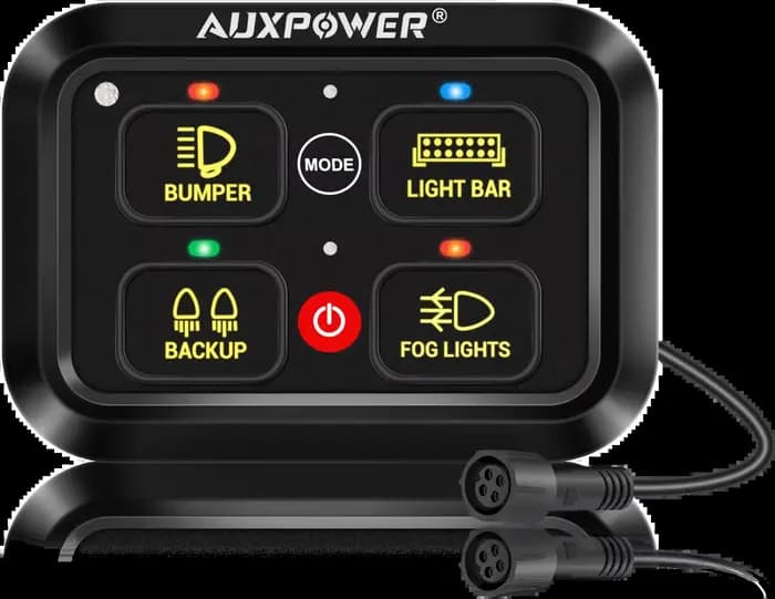 AUXPOWER RGB 4/6/8Gang Panneau à bascule/momentané/puulé pris en charge avec/sans contrôle par appli