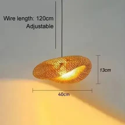 Lampe LED suspendue en bambou tissé à la main, luminaire décoratif d'intérieur, idéal pour un salon 