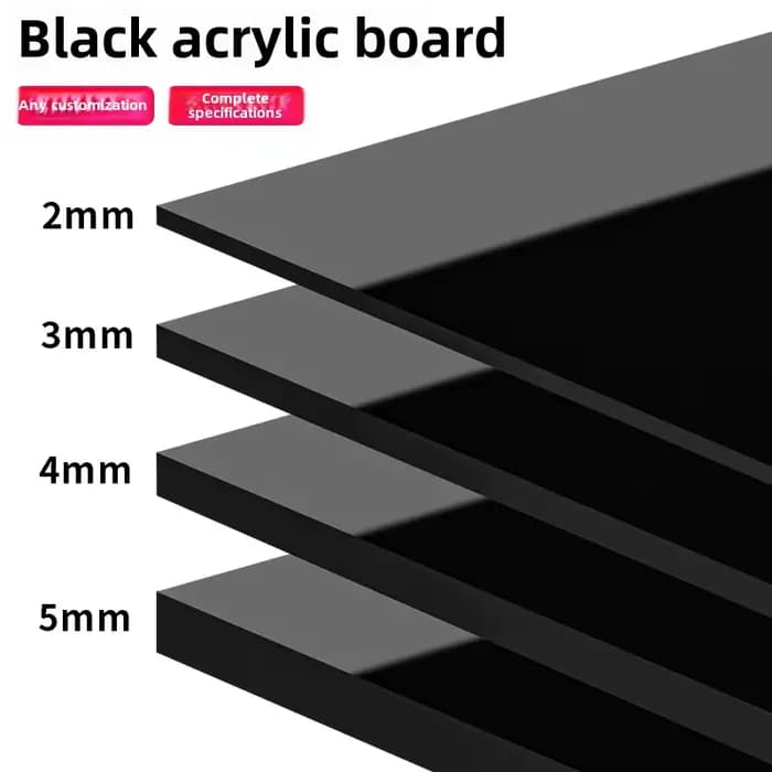 Plaque en acrylique noir effet miroir, plaque en méthacrylate réfléchissante, pour projets de bricol