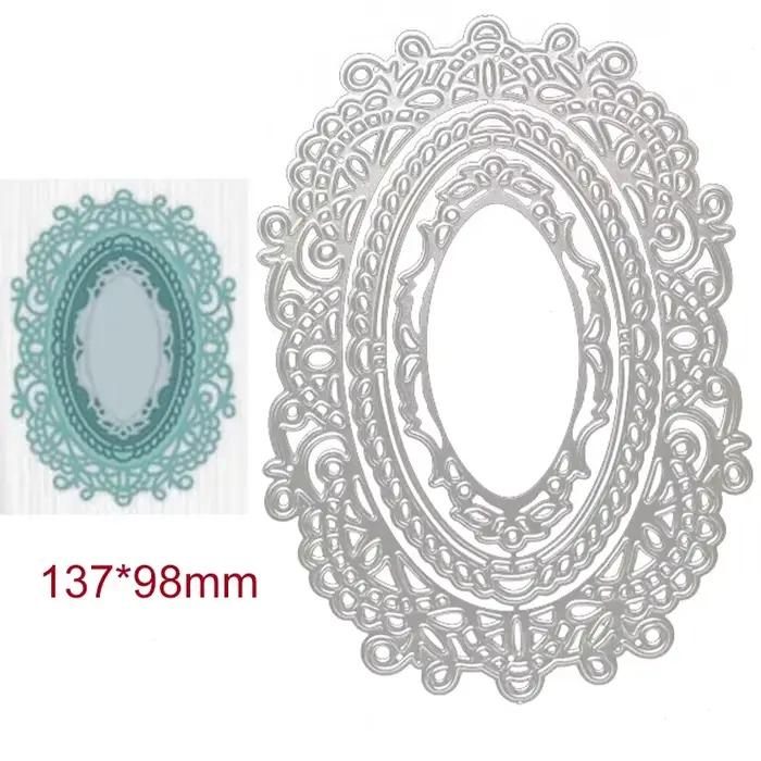 Panneaux de nidification rectangulaires, bordure tourbillons, cadre en dentelle, couteau en relief, 