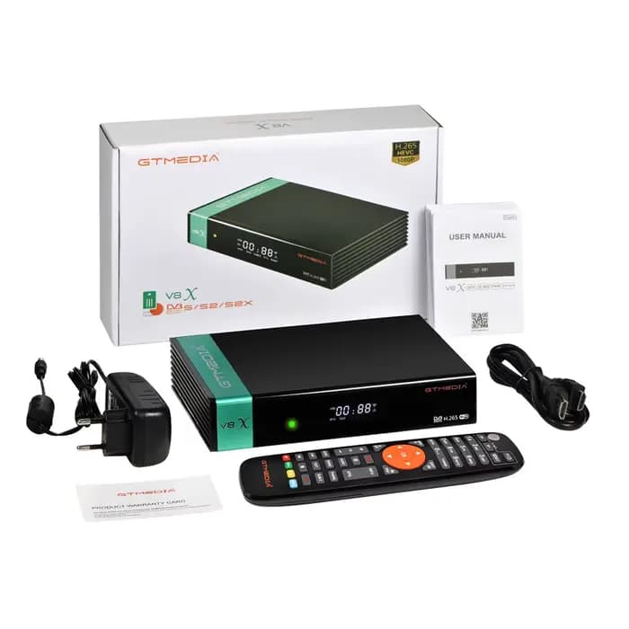 Récepteur satellite GTMEDIA V8X Mars DVB-S/S2/S2X 1080P HD avec Wi-Fi 2.4G intégré, prise en charge 