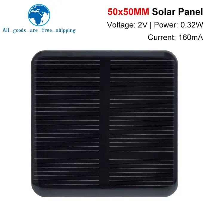 Mini panneau solaire 50x50mm, bricolage, 2V, 160mA, 0.32W, chargeurs de batterie, système solaire, t