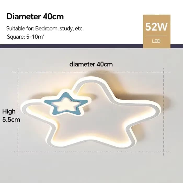 Étoile moderne LED plafonnier pour enfants salon étude allée balcon lustre intérieur décor à la mais