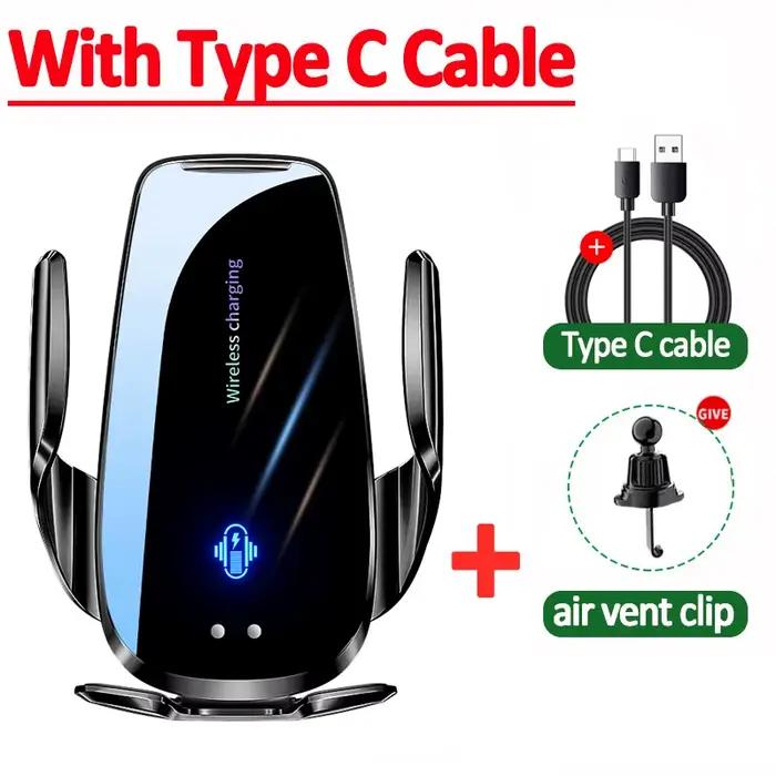 Chargeur sans fil de voiture 30W, support automatique pour téléphone de voiture, Induction infraroug