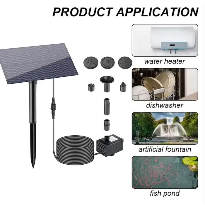 Kit de pompe à eau solaire 5W 5V avec piquet, panneau solaire, système d'arrosage économe en énergie