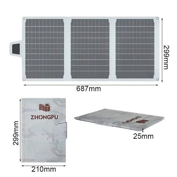 Panneau solaire pliable 1200W, station d'alimentation USB légère et portable pour le camping, la pêc