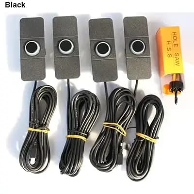 GreenYi – capteurs de stationnement de voiture Parktronics 4, blanc/argent/noir, sauvegarde arrière,