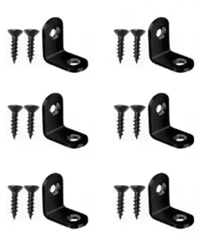 Accessoires de Support à Angle droit noir en forme de L avec vis, connexion robuste, connecteur d'an