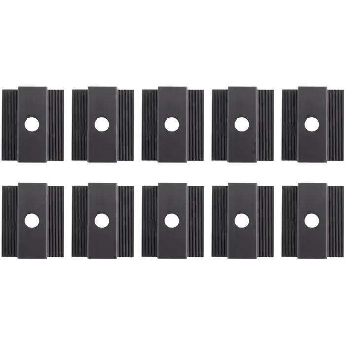 Lot de pinces centrales pour panneaux solaires, 10 pièces, noires, toutes les hauteurs de cadre