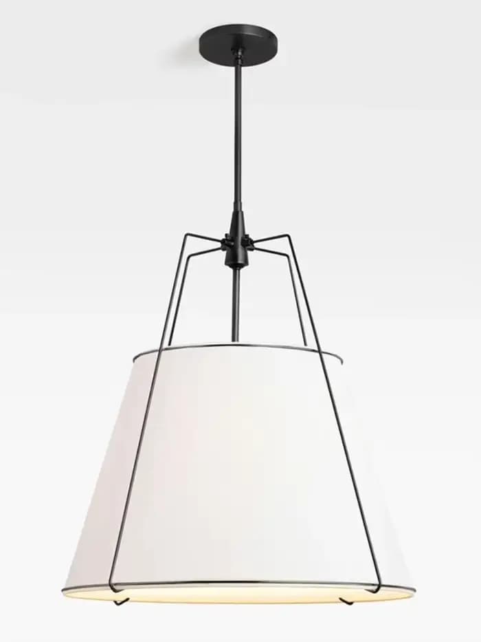 Vintage tissu suspension lampe tissu suspendu lustre luminaire pour cuisine île chambre salle à mang