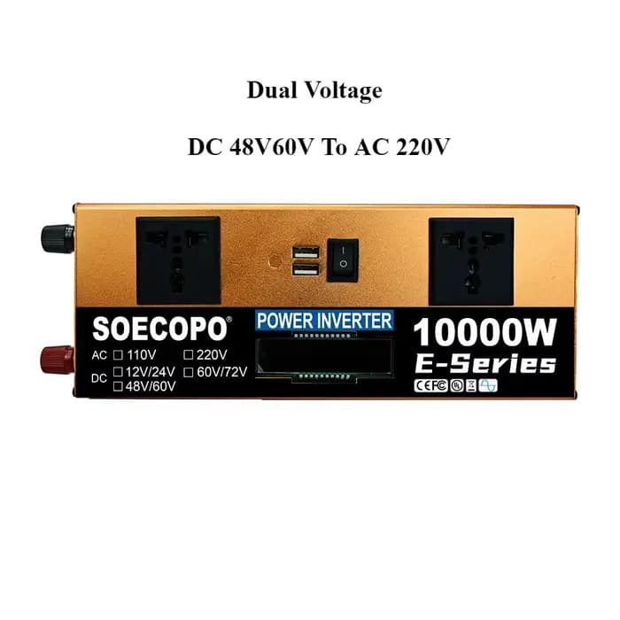 Convertisseur de puissance 10000W 12V24V/48V/60V/60V72V 220V pour réfrigérateur/lave-linge avec 2 pr