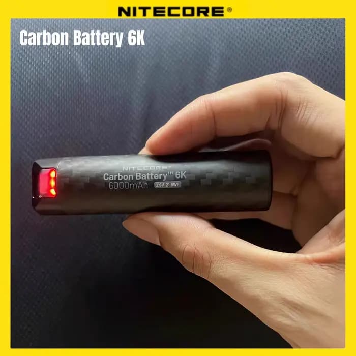 Chargeur portable NITECORE 6000 mAh, batterie au carbone 6K rechargeable USB-C, banque d'alimentatio
