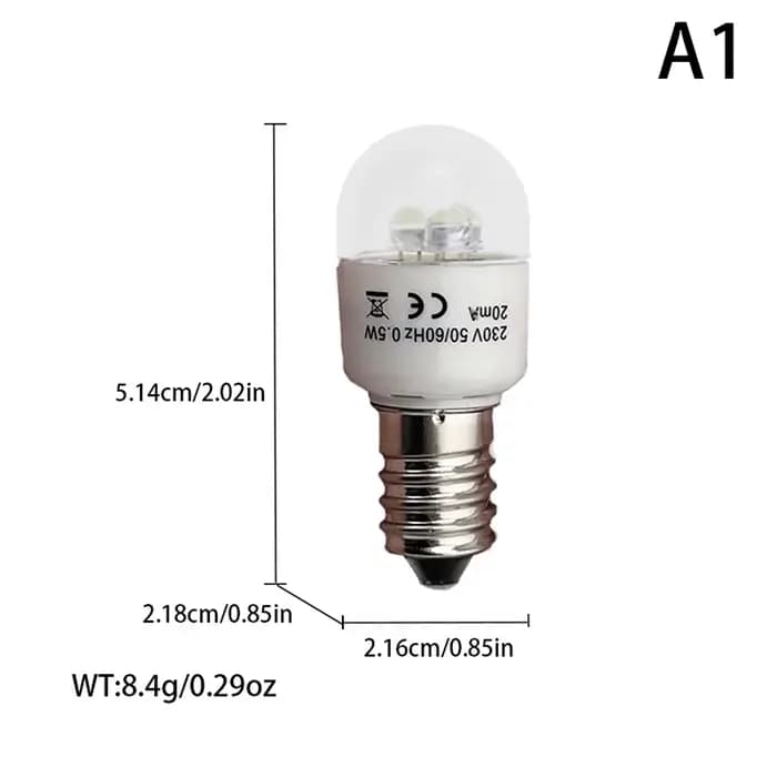 Ampoule LED à couture pratique 15D/E14, éclairage 0.5W 50/60Hz 230V, lampe domestique, remplacement 