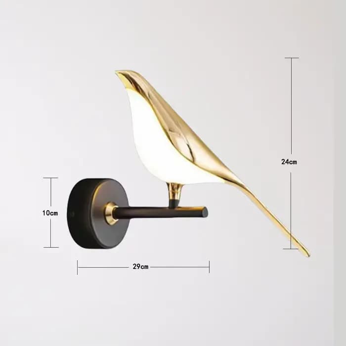 Applique Murale LED Nordique Oiseau Doré Créatif Rotatif pour Salon, Bar, Chevet, Chambre à Coucher,