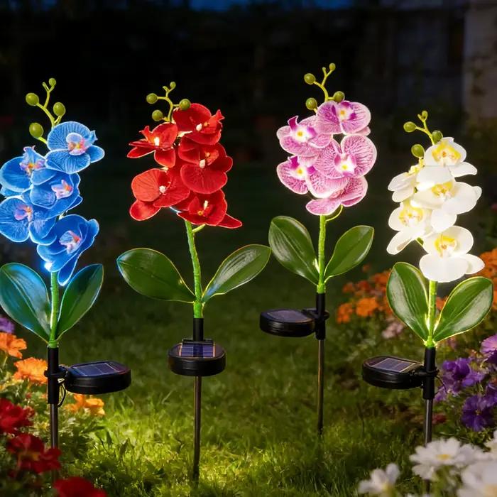 Lanterne solaire orchidée papillon, lampe d'ambiance romantique pour la saint-valentin, adaptée à la