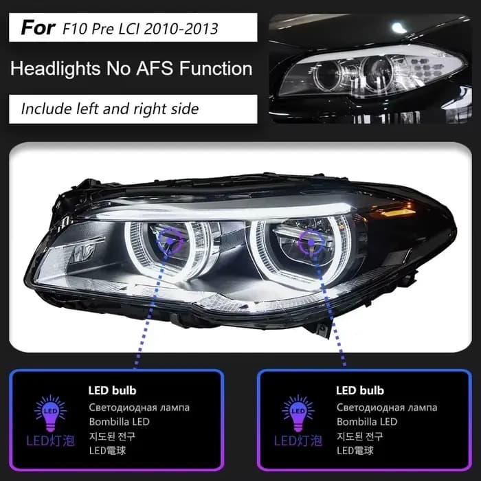 Phare pour BMW série 5 F10 F18 phares LED 2010-2017 lampe frontale style de voiture DRL Signal proje