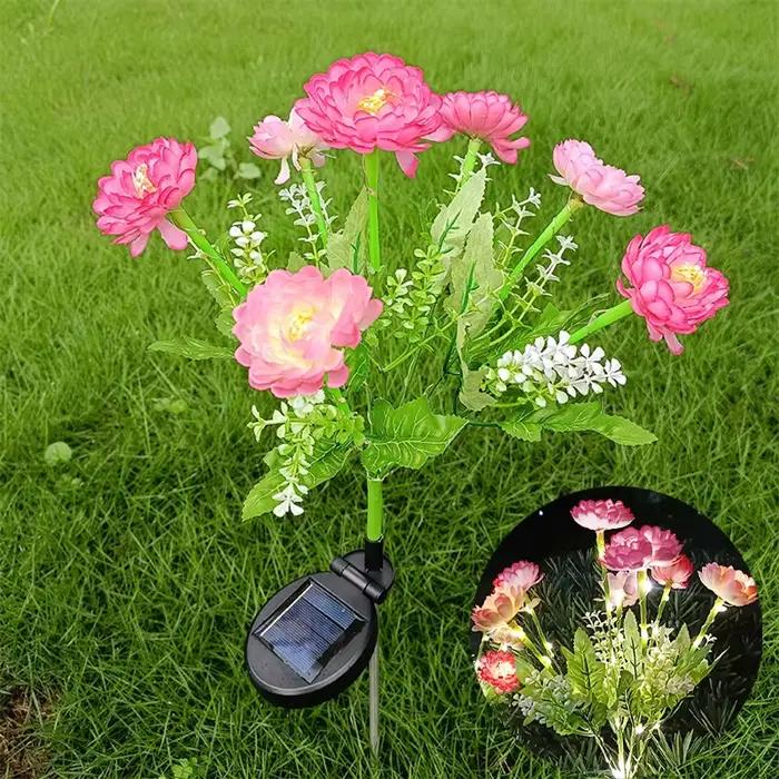 Lampes solaires LED en forme de fleur de lotus pour pelouse, extérieur, jardin, décoration de cour, 