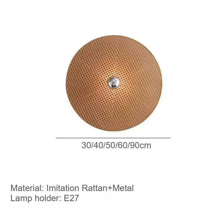 Lampes murales LED en rotin tissé ABS rondes, modernes et élégantes, luminaires créatifs pour la déc