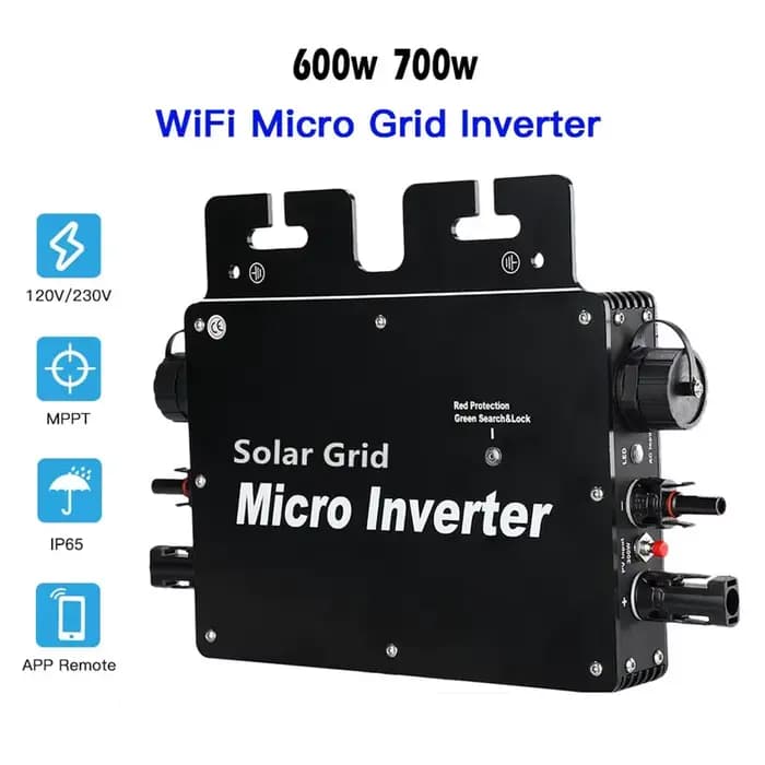 Micro-onduleur solaire PV 600W 800W, sortie DC à AC 110V 220V, Micro onduleur de liaison au réseau s