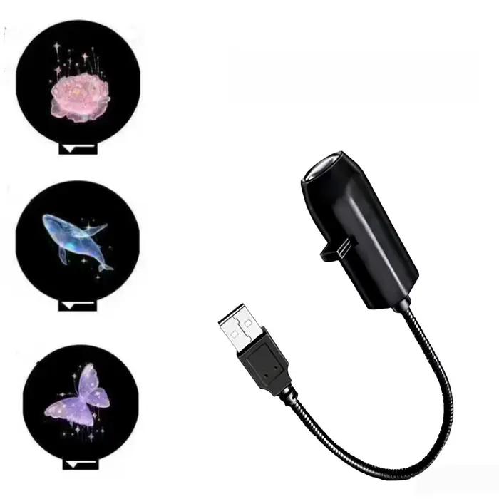 Lampe de Projection USB Créative Baleine Rêveuse, 3/6/10 Motifs, Projecteur LED Lumière Ambiance Ros