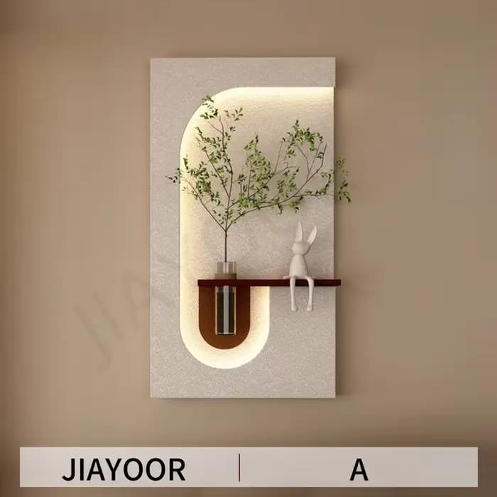 Décorations d'entrée lampes murales LED plante verte pour couloir couloir salon moderne suspendu pei