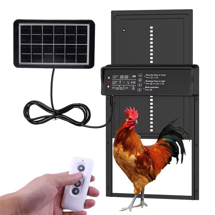 Porte de poulailler solaire, porte de poulet automatique à énergie solaire et chargement USB, porte 