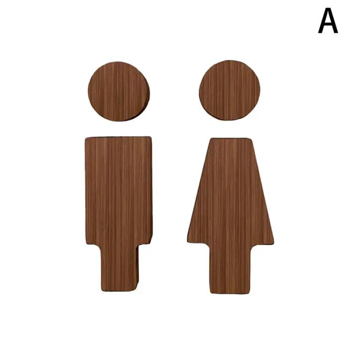 HODecoration-Panneau de toilette en bois massif pour hommes et femmes, Premium HOSign, Home