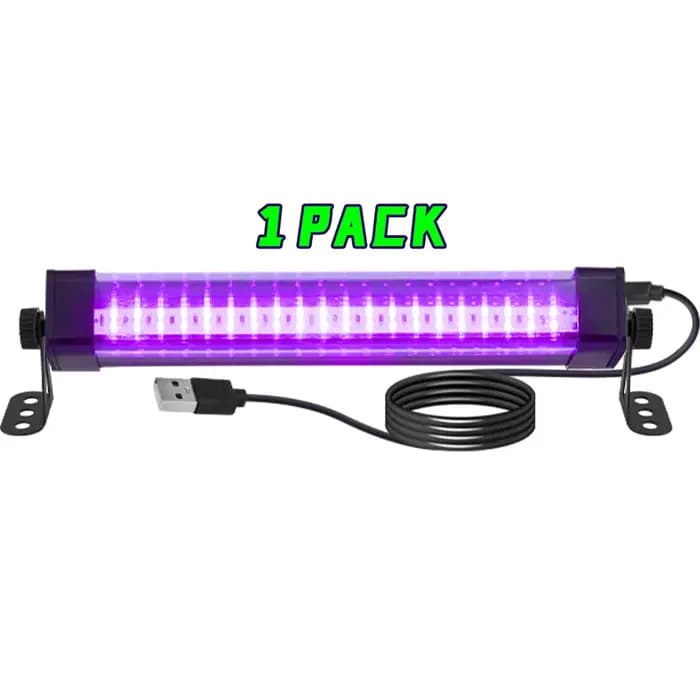 Tube lumineux noir LED 40/60/80 - avec interrupteur, rotation à 360 degrés, lampe UV pour fête lumin
