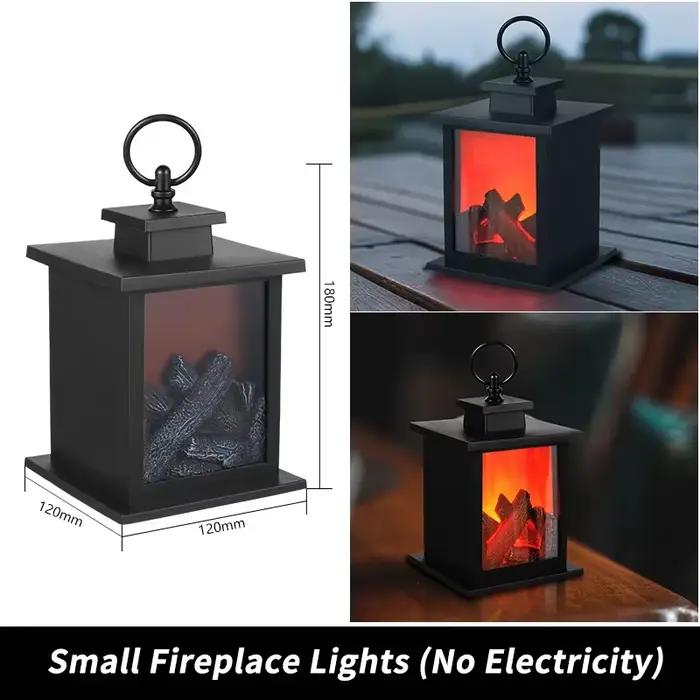 Lanterne de cheminée rétro à LED, lumière de simulation de flamme, alimentée par USB, lampe de nuit 