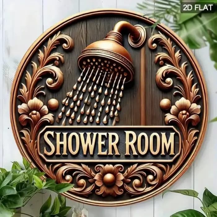 Panneau de salle de bain en aluminium, Plaque murale 2D, symbole de toilette universel pour la décor