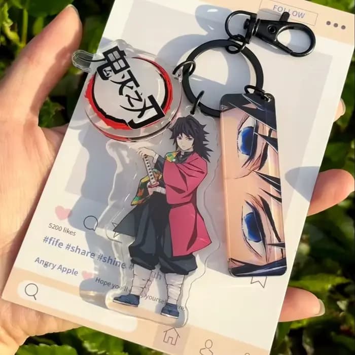 Porte-clés Demon Slayer Muichiro Shinobu Kocho Kimetsu No Yaiba en acrylique, accessoire de dessin a