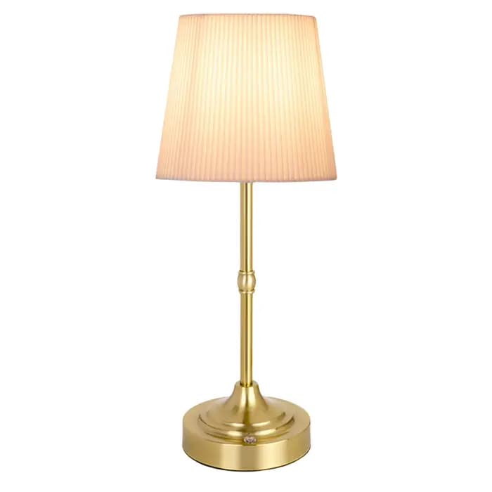 Lampe de table LED sans fil en métal, rechargeable par USB, 5200 mAh, portable, avec abat-jour en ti