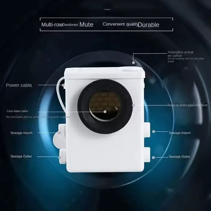 Pompe de relevage des eaux usées domestique automatique 500W avec broyeur électrique pour toilettes,