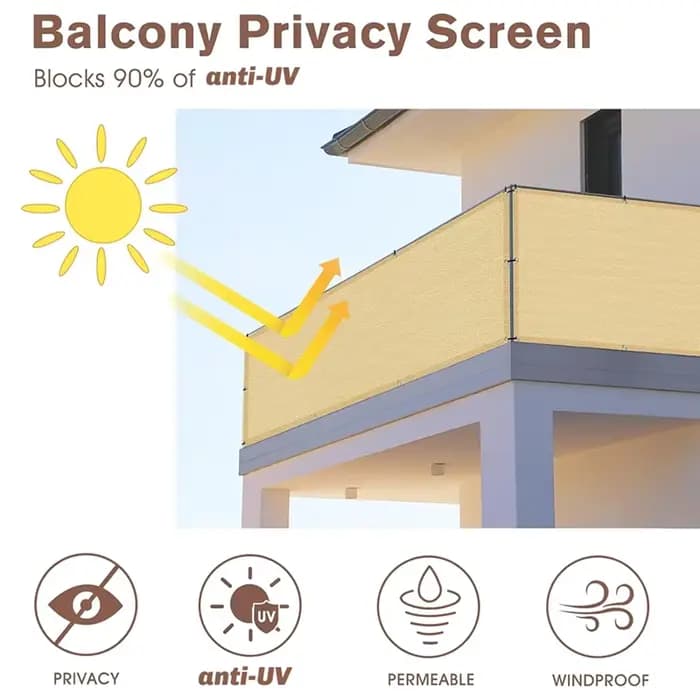 Écran de confidentialité pour balcon AT21-2.95Ft x 16,4 pieds, couverture de clôture pour appartemen