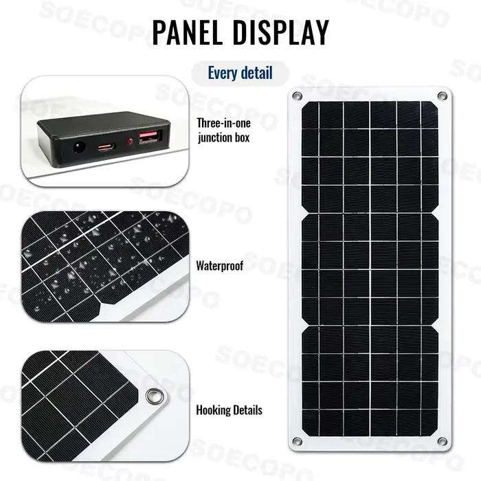 SOECOPO Kit de panneaux solaires monocristallins 150 W avec contrôleur LCD 30-100 A pour camping/camping/alimentation d'urgence