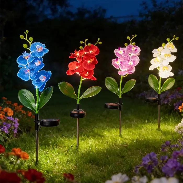Lanterne solaire orchidée papillon
