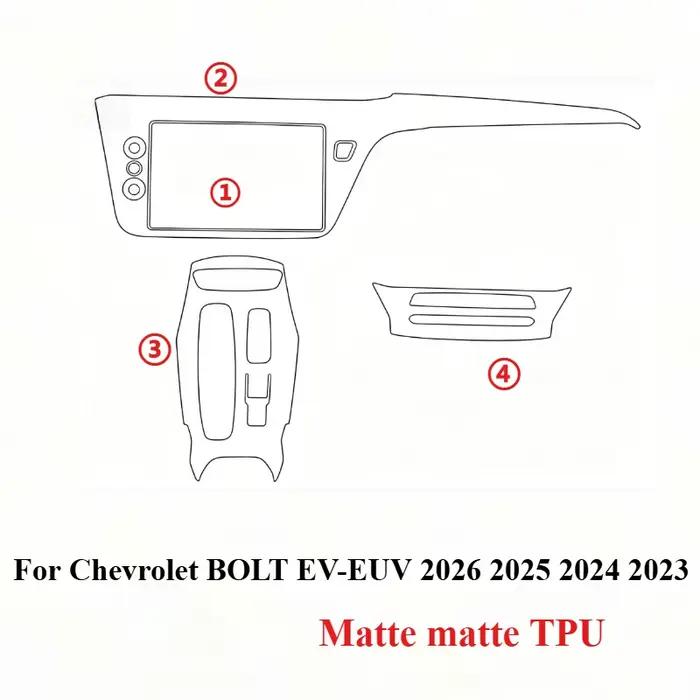 Film de protection PPF transparent en TPU pour écran LCD, GPS, panneau de commande et console centrale pour Chevrolet Bolt EUV EV 2026 2025 2024 2023 - Accessoires automobiles
