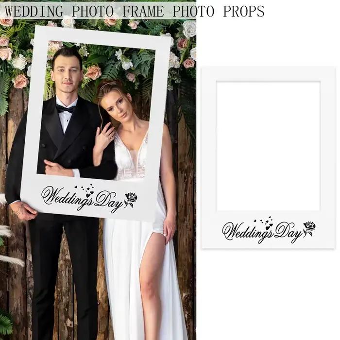 Cadre photo en carton blanc DIY pour la journée du mariage, douche nuptiale, enterrement de vie de jeune fille, réception de mariage, accessoire de photographie