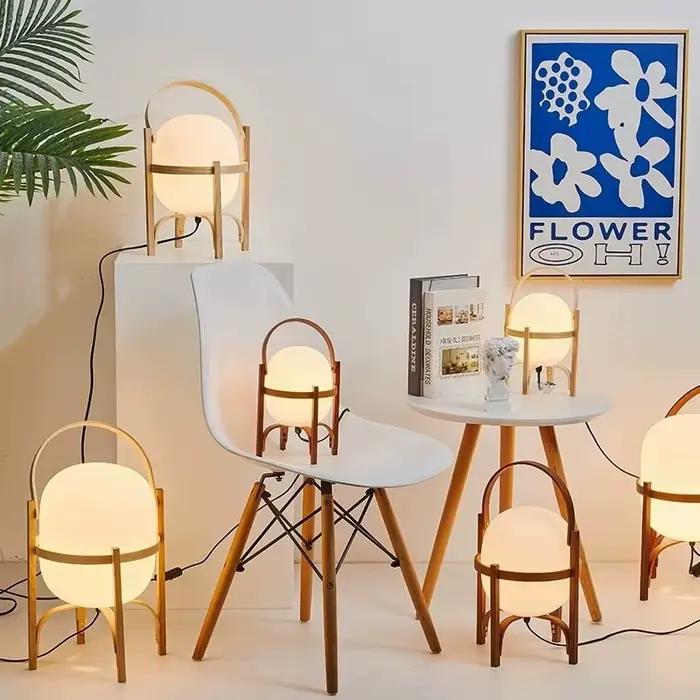 Moderne japon Design noyer bois LED lampadaire maison créative éclairage décoratif étude salon chambre lampe de chevet