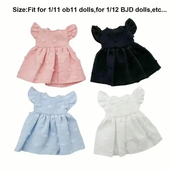 Robes à pois faites à la main pour poupées, vêtements multi-styles, hauts, jupes, accessoires, tenues sans manches pour poupées