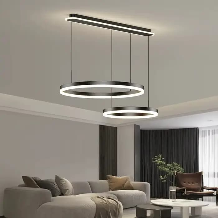 Minimalisme moderne LED Dimmable Lustre Anneaux Circulaires Lampe Suspendue Salon Chambre Cuisine