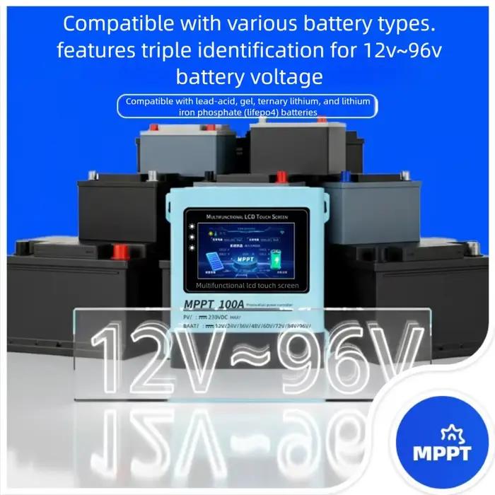 MPPT Solar Charge Controller 12V 24V 48V 60V 72V 96V Universal 30A 60A 100A Maximum photovoltaic input＜230V
