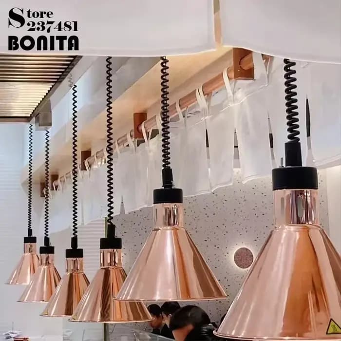 Lampe industrielle de réchauffement des aliments, hôtel, Restaurant, avec ampoule Led de grande puissance, abat-jour en métal, lampe suspendue relevable pour décoration de la maison