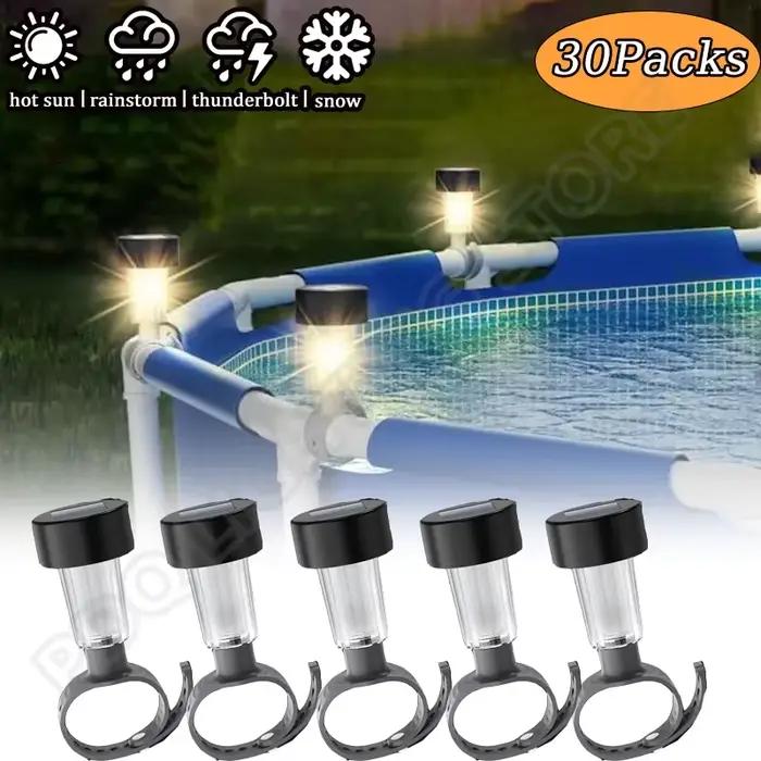 1/2/4/6/8/10 pièces cadre de lumière de piscine solaire au sol pour piscine extérieure clôture de piscine accessoires décoratifs LED étanche