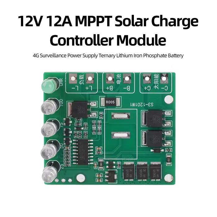 Contrôleur de charge solaire MPPT 12V 12A pour batterie au lithium fer phosphate ternaire